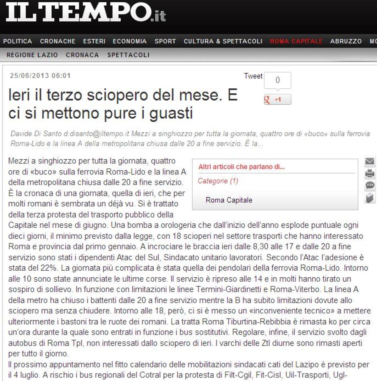 #RomaLido Rassegnati Stampa – Parte prima - 