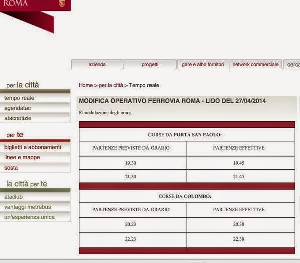 Rimodulazione orari Roma Lido ufficiale