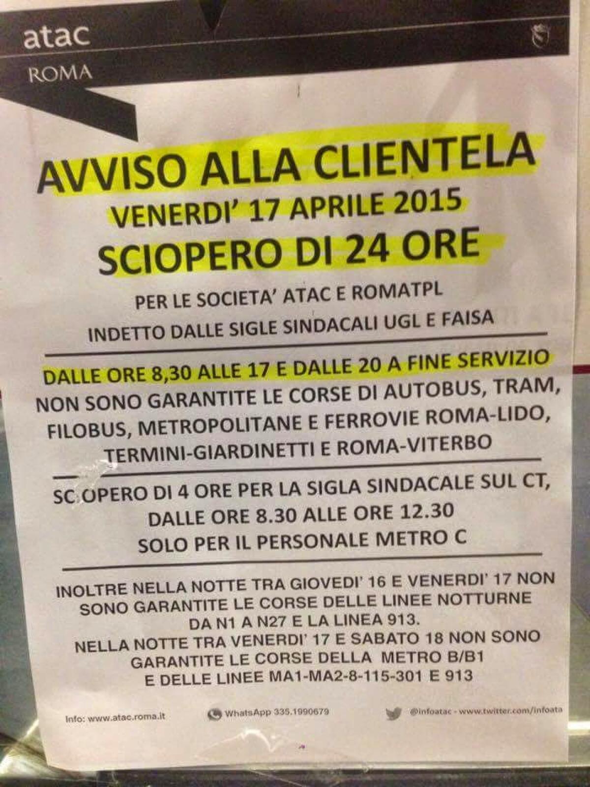 Sciopero Atac #Venerdì17 - 