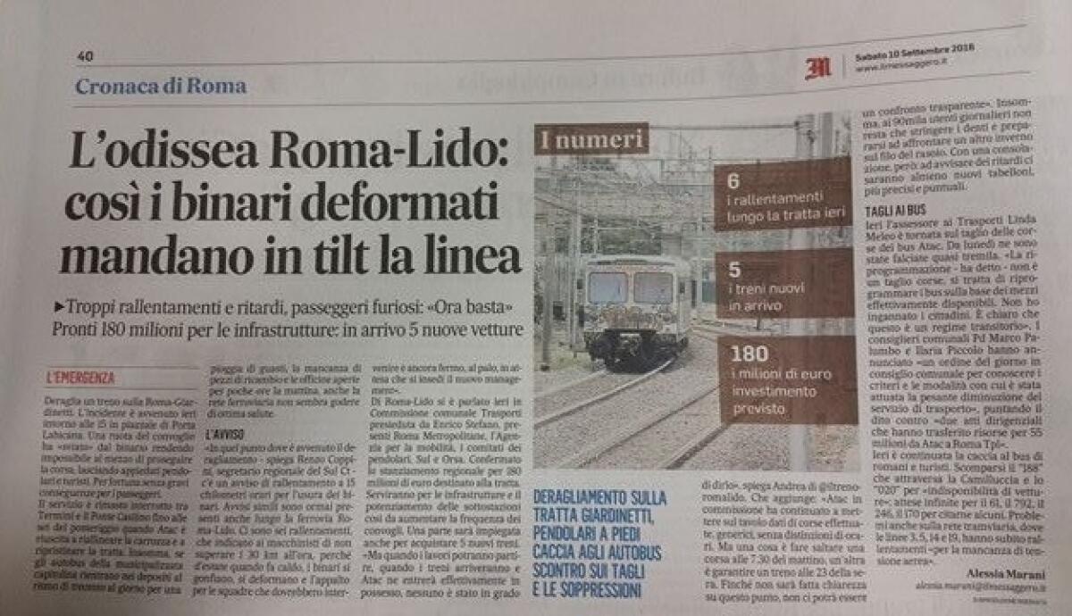Quanto dureranno i treni della Roma-Lido? - 