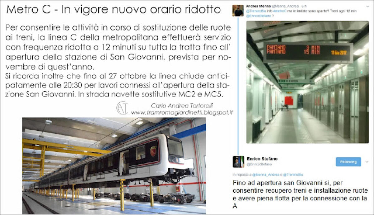 Cancellate le limitate della Metro C - 