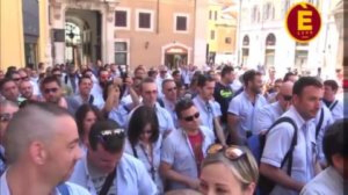Montecitorio, lavoratori Atac contro la manovra Covello - 