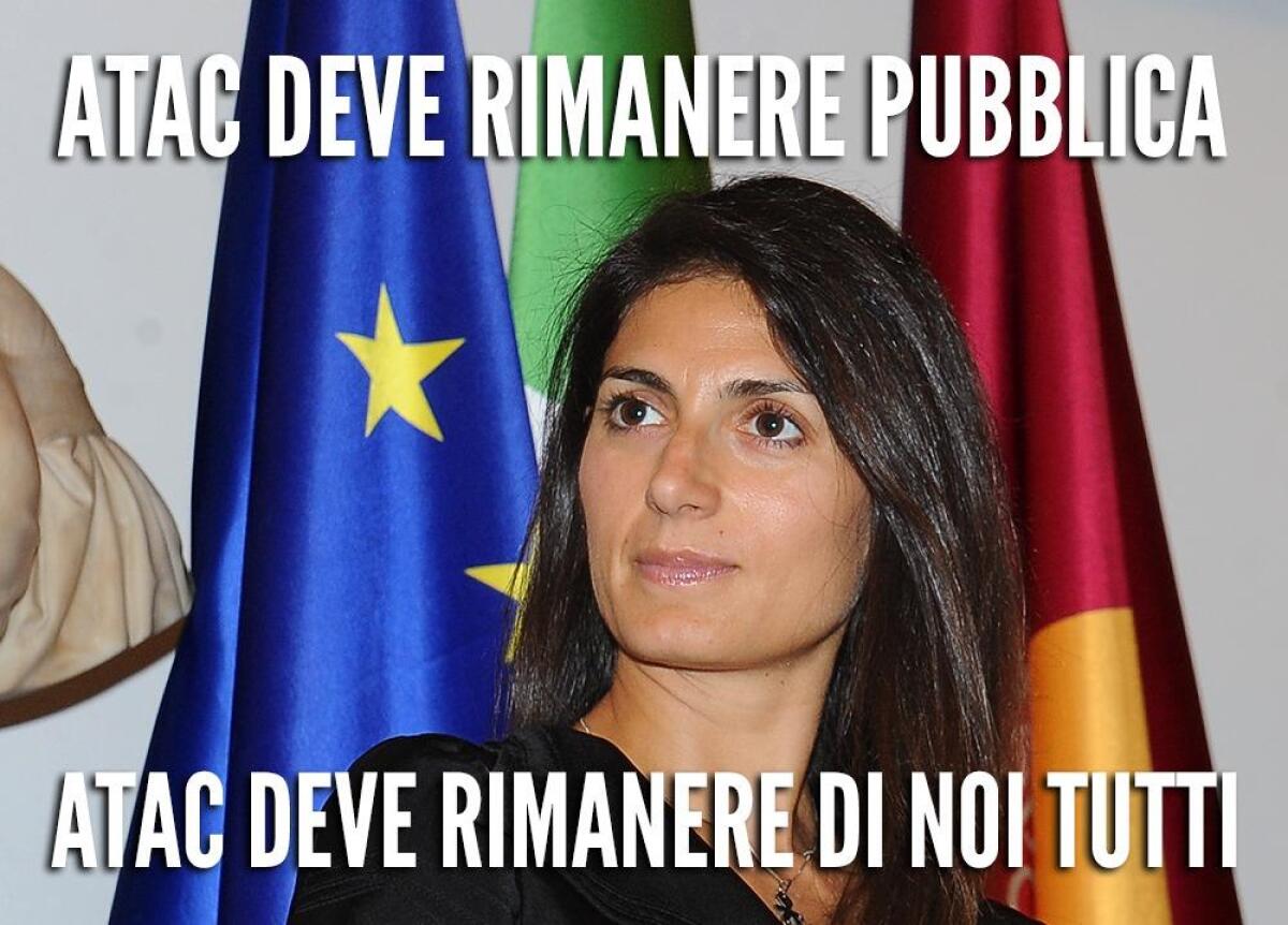 Raggi: Atac "deve rimanere pubblica" - Si va con il concordato preventivo - 