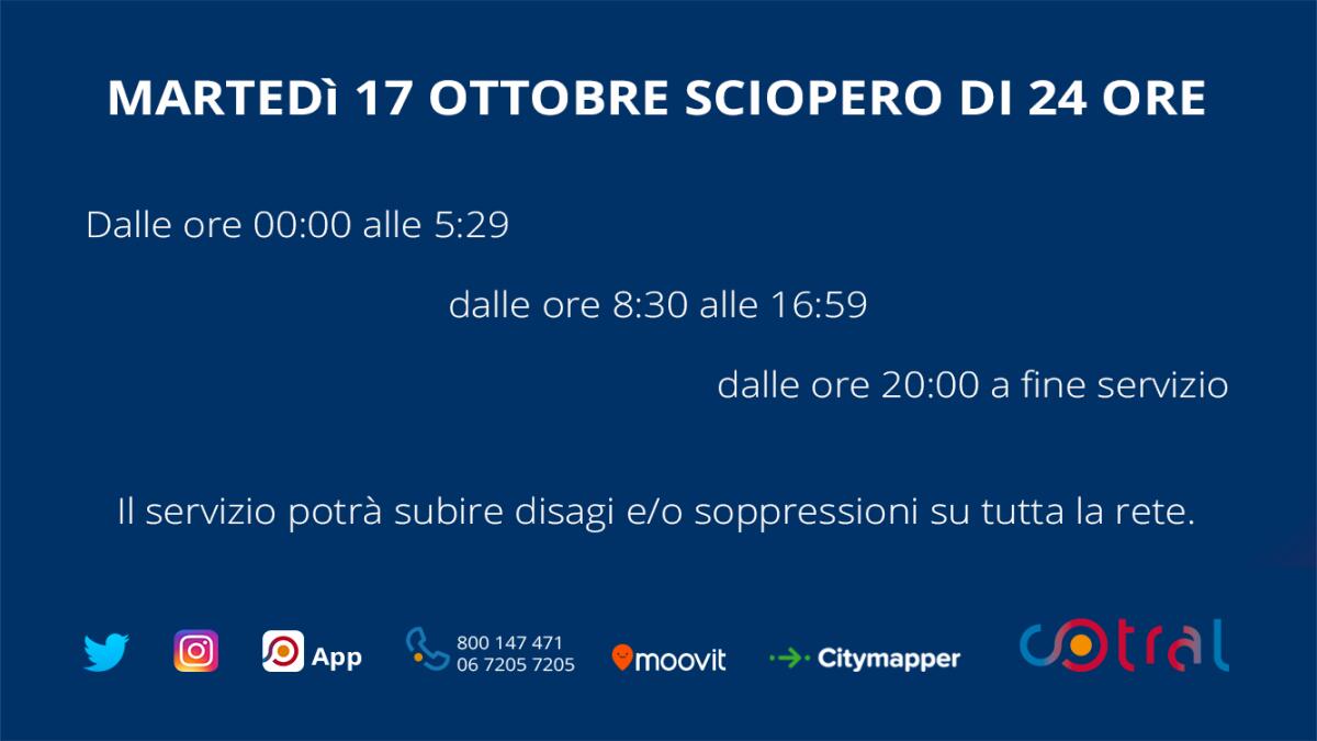 Martedì 17 sciopero Cotral - 