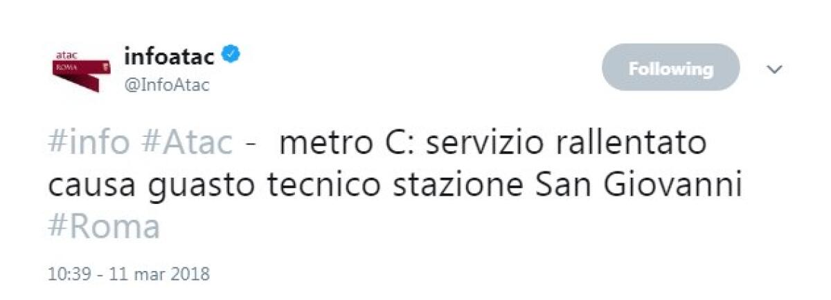 Primo guasto alla stazione San Giovanni - 