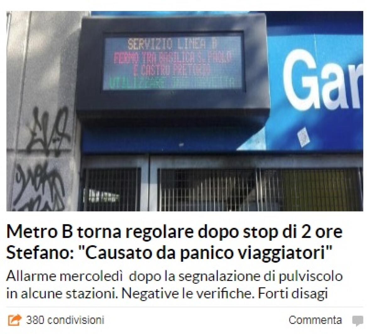 Stop della Metro B: quello non vi hanno raccontato. - 