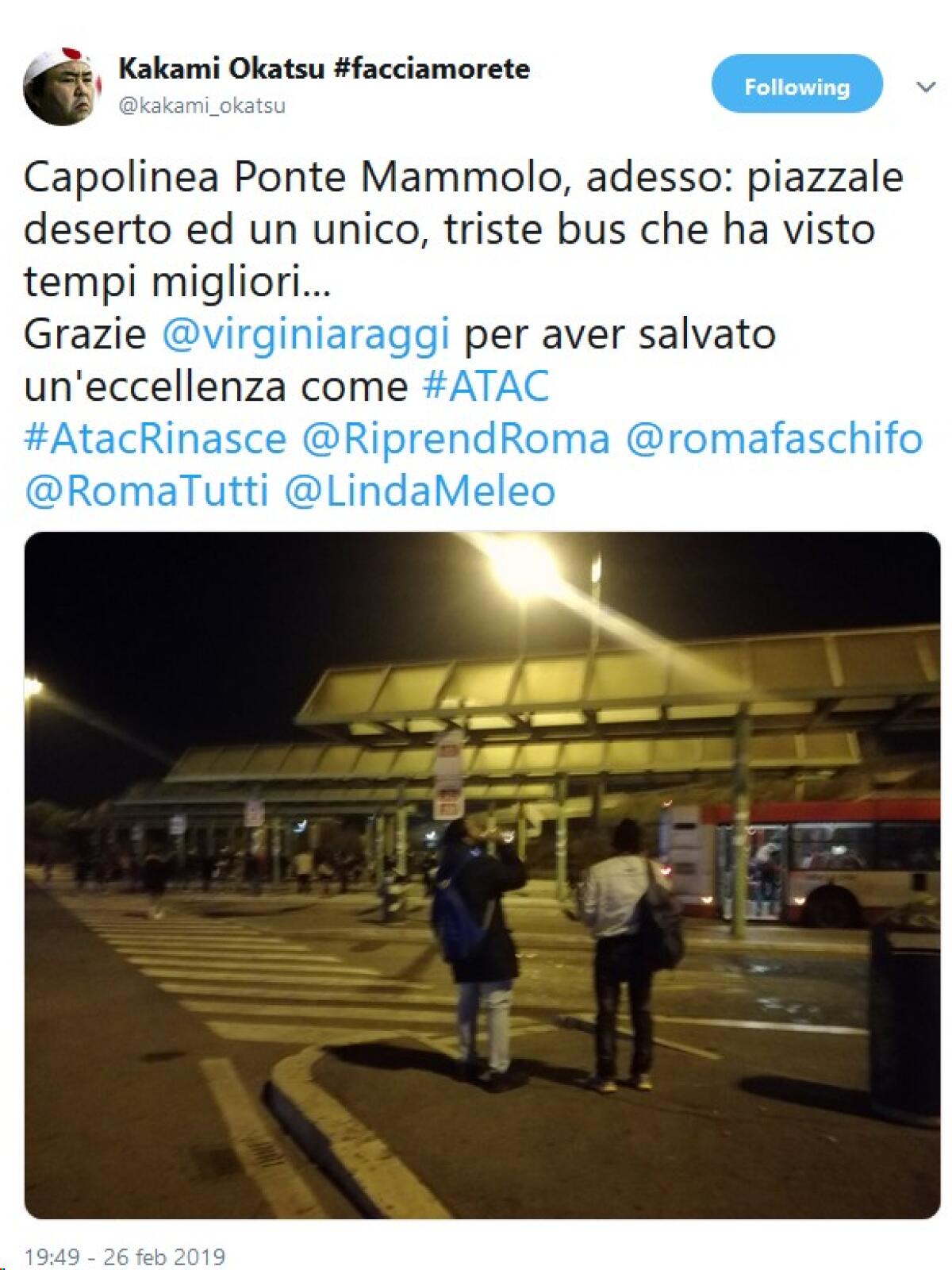Situazione Trasporto Pubblico Roma mercoledì 27 febbraio - 