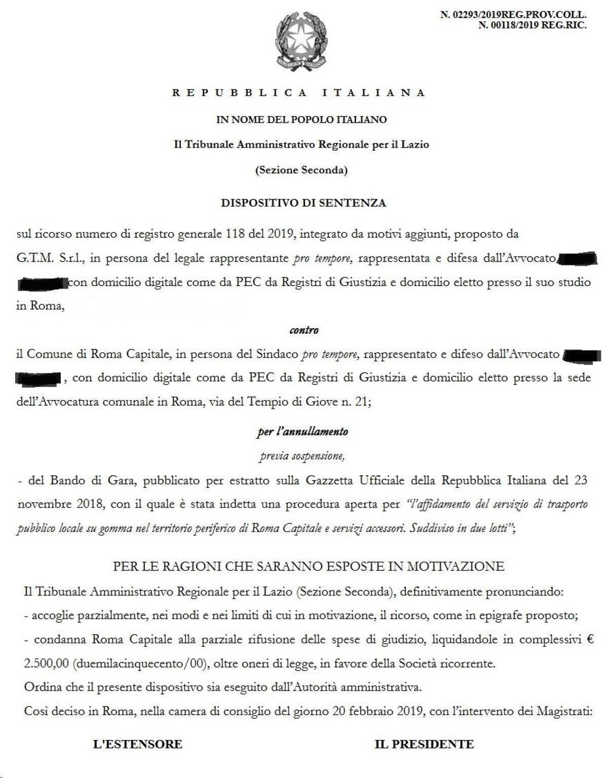 La gara del TPL è stata annullata - 