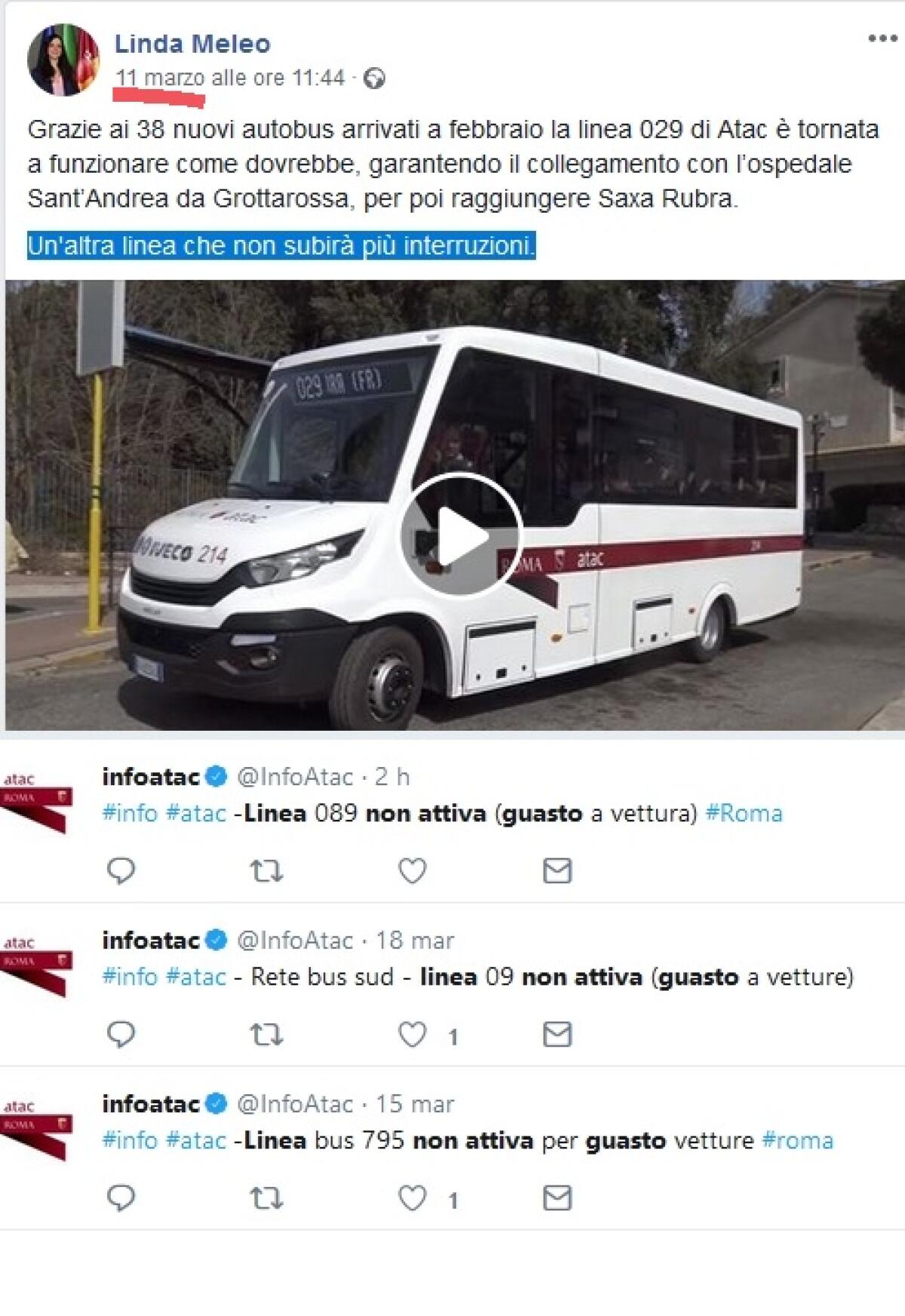 Situazione Trasporto Pubblico Roma mercoledì 27 marzo - 