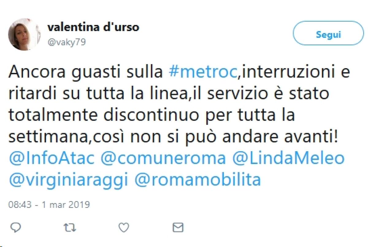 Situazione Trasporto Pubblico Roma venerdì 1 marzo - 