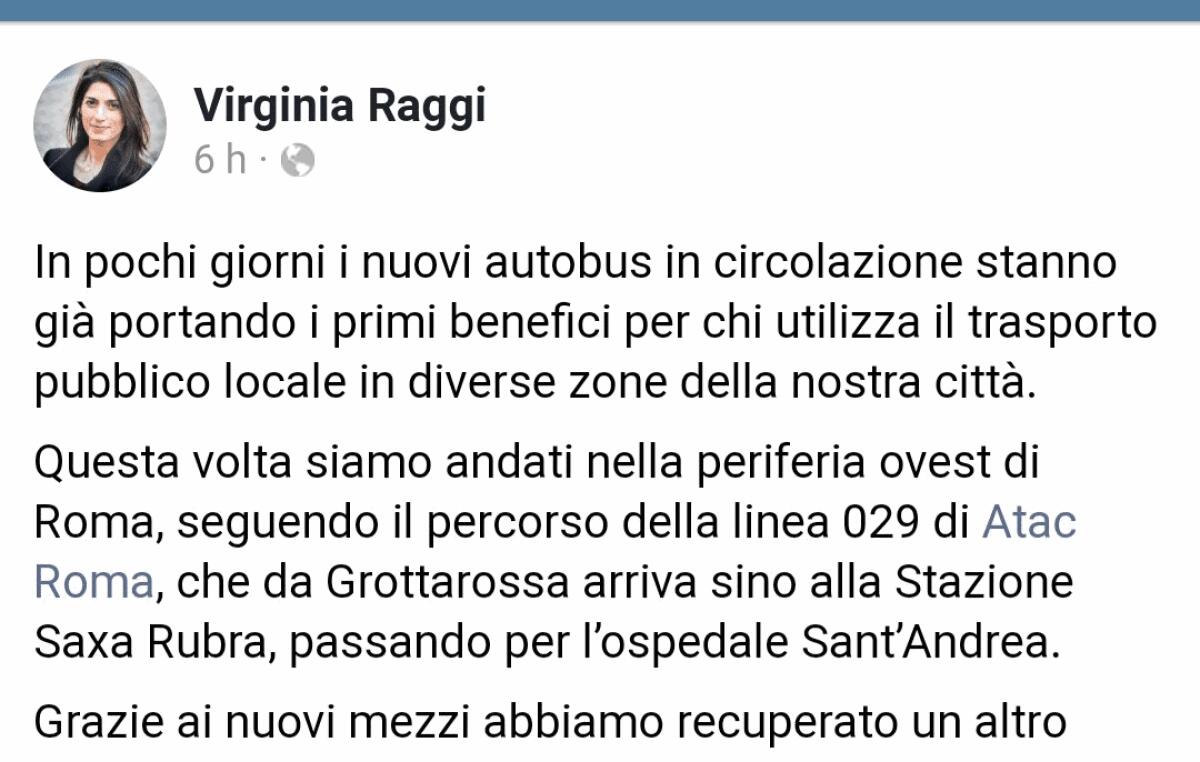 Raggi: il futuro del trasporto pubblico sarà meraviglioso... - 