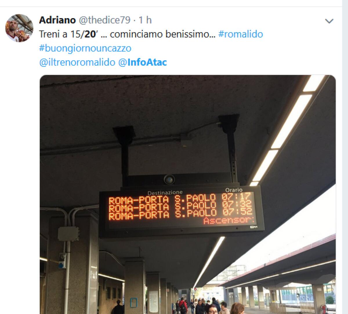 Situazione Trasporto Pubblico Roma giovedi 18 aprile - 