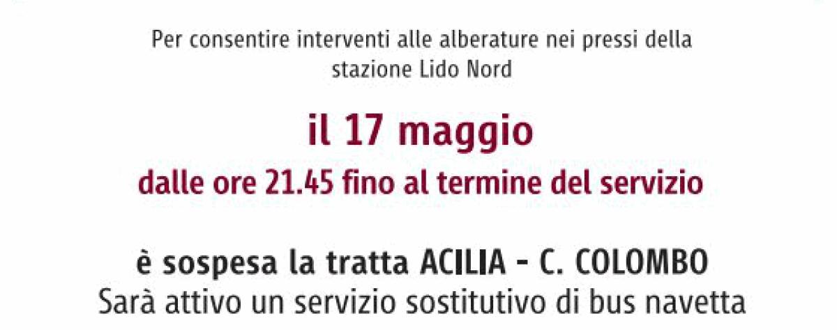 Venerdì 17 sospensione parziale della Roma-Lido - 