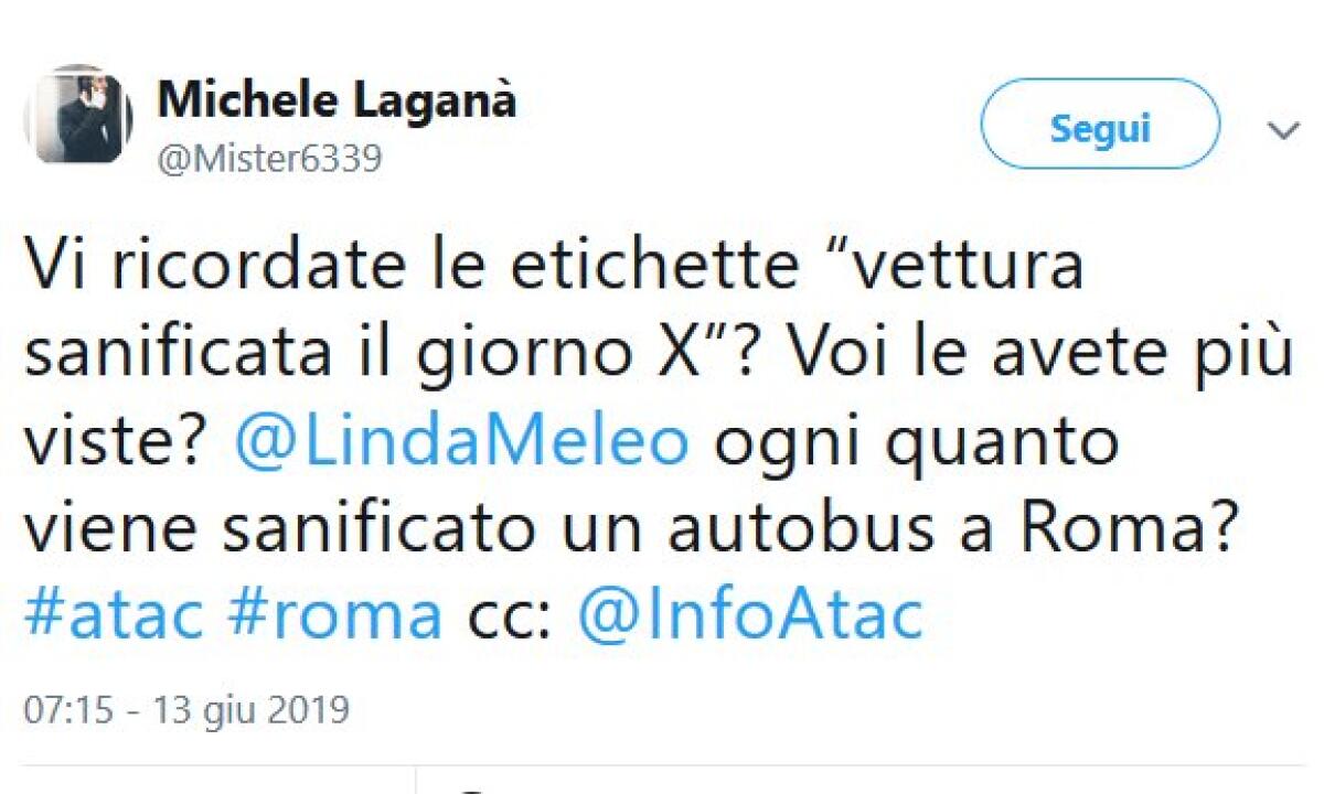 Situazione Trasporto Pubblico Roma giovedì 13 giugno - 