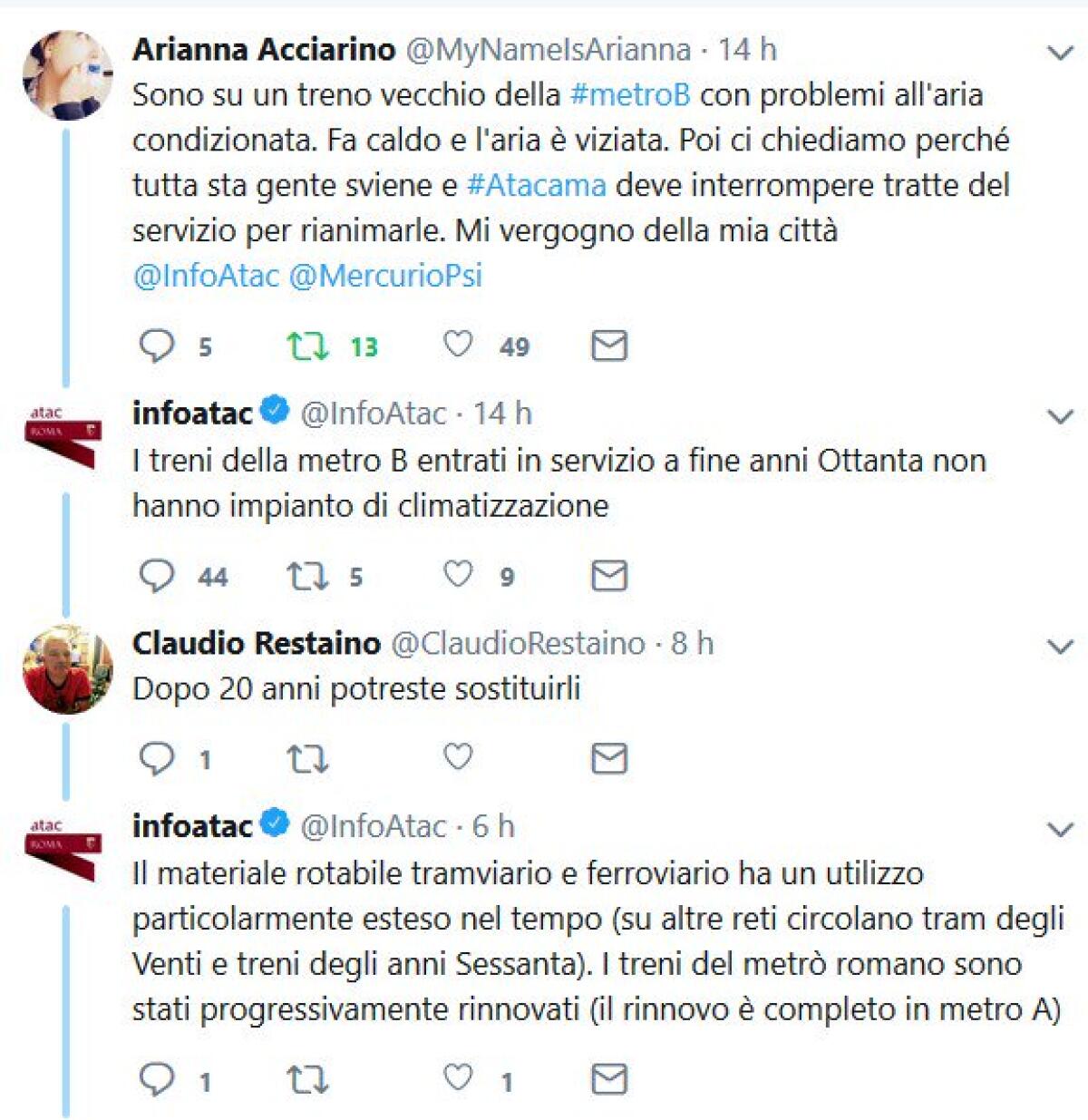 Situazione Trasporto Pubblico Roma 21 giugno 2019 - 