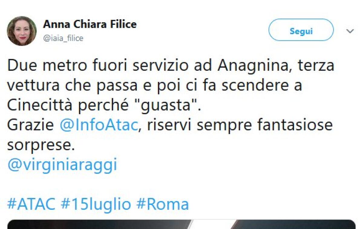 Situazione trasporto pubblico Roma lunedì 15 luglio - 