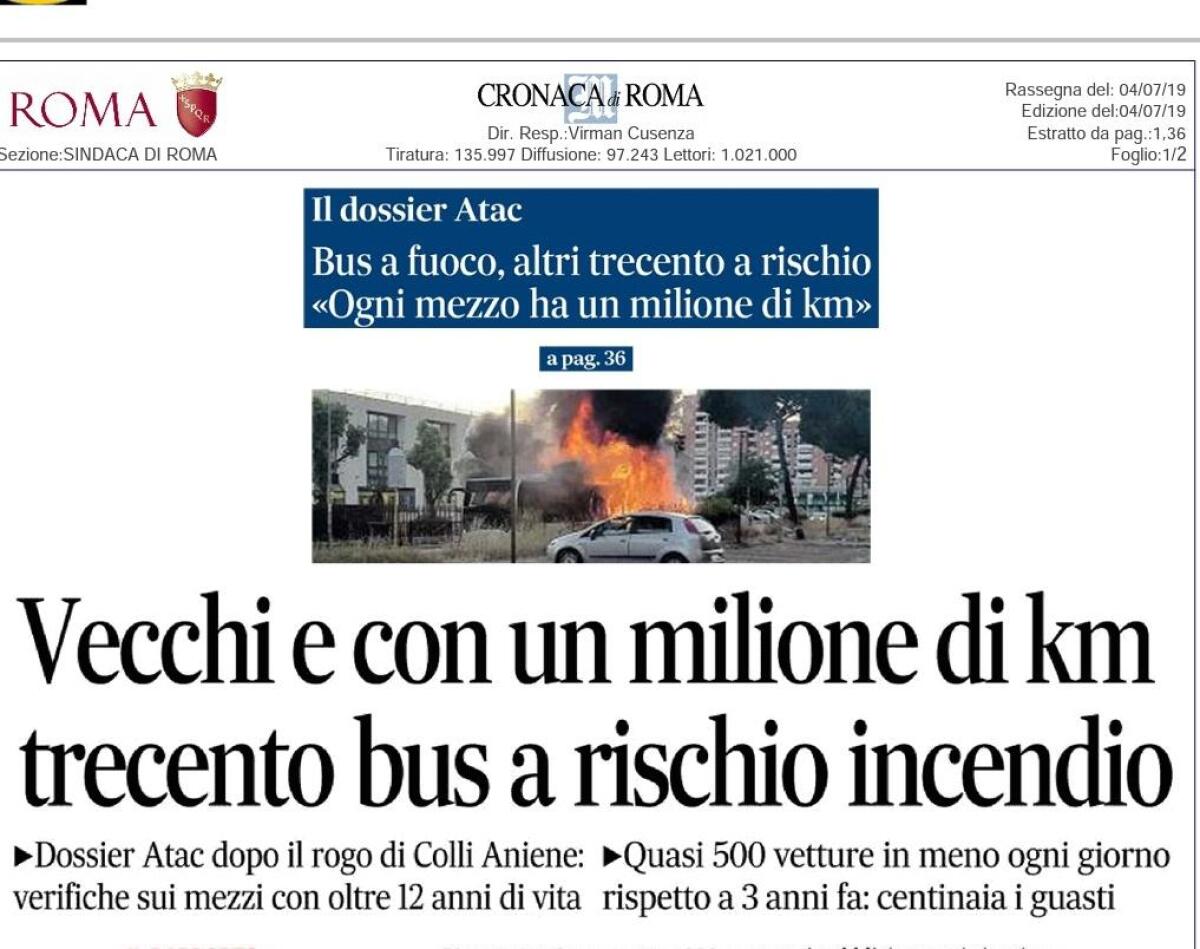 Situazione trasporto pubblico 4 luglio 2019 - 