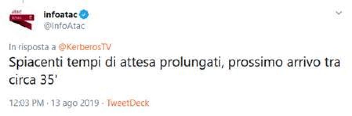 Le attese dei mezzi pubblici - 