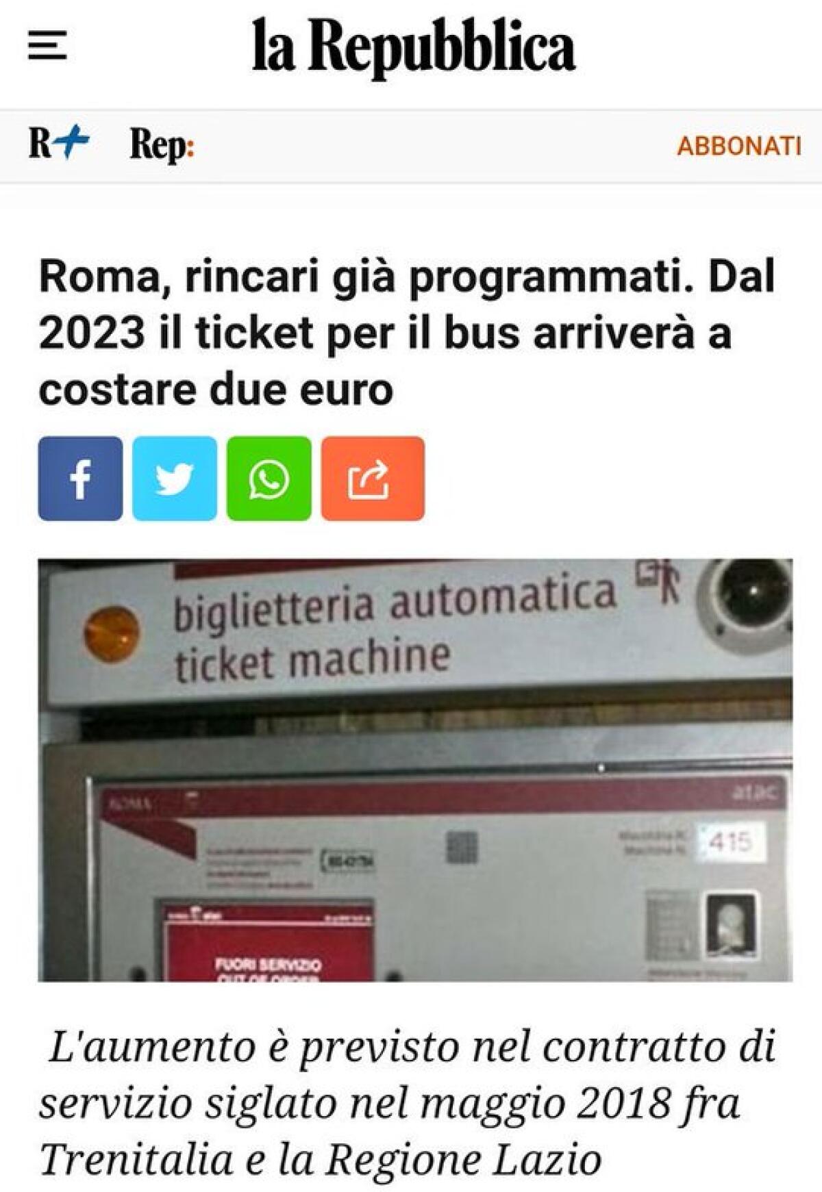 Situazione del trasporto pubblico di Roma lunedì 23 settembre - 