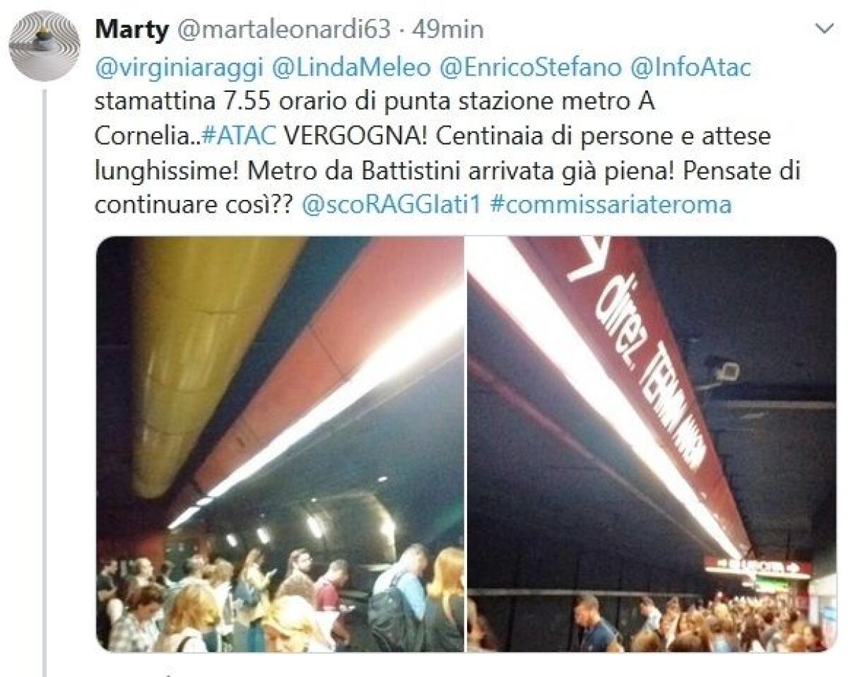 Situazione del trasporto pubblico di Roma mercoledì 2 ottobre - 