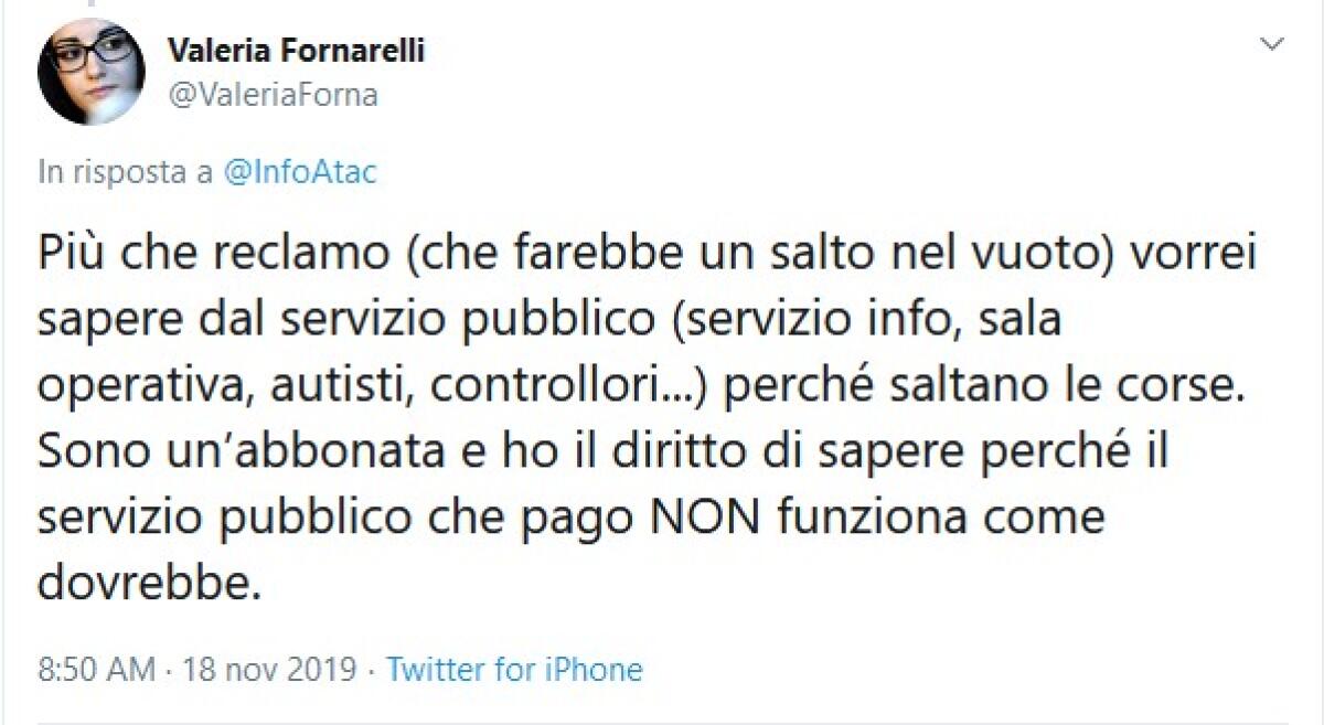 Situazione del trasporto pubblico di Roma di mercoledì 20 novembre - 