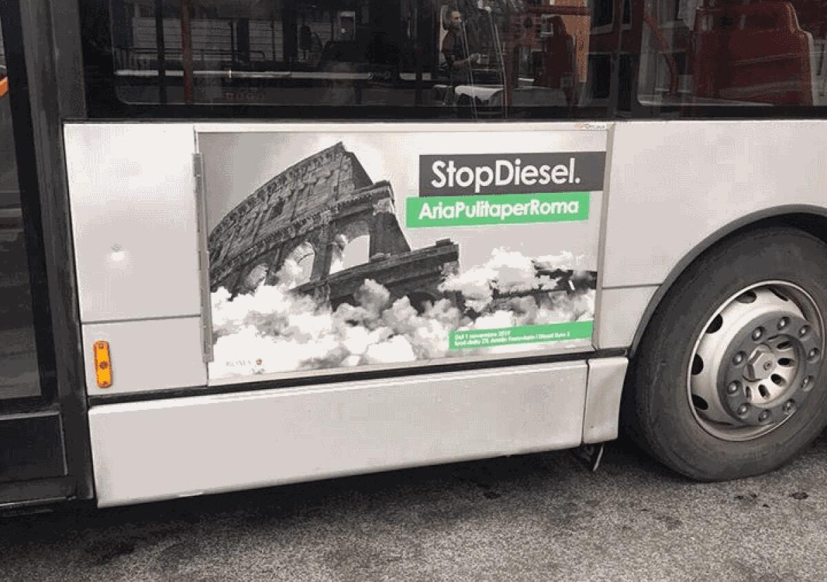 Clamoroso a Roma: cartelloni sullo “Stopdiesel” su bus pubblici euro3 - 