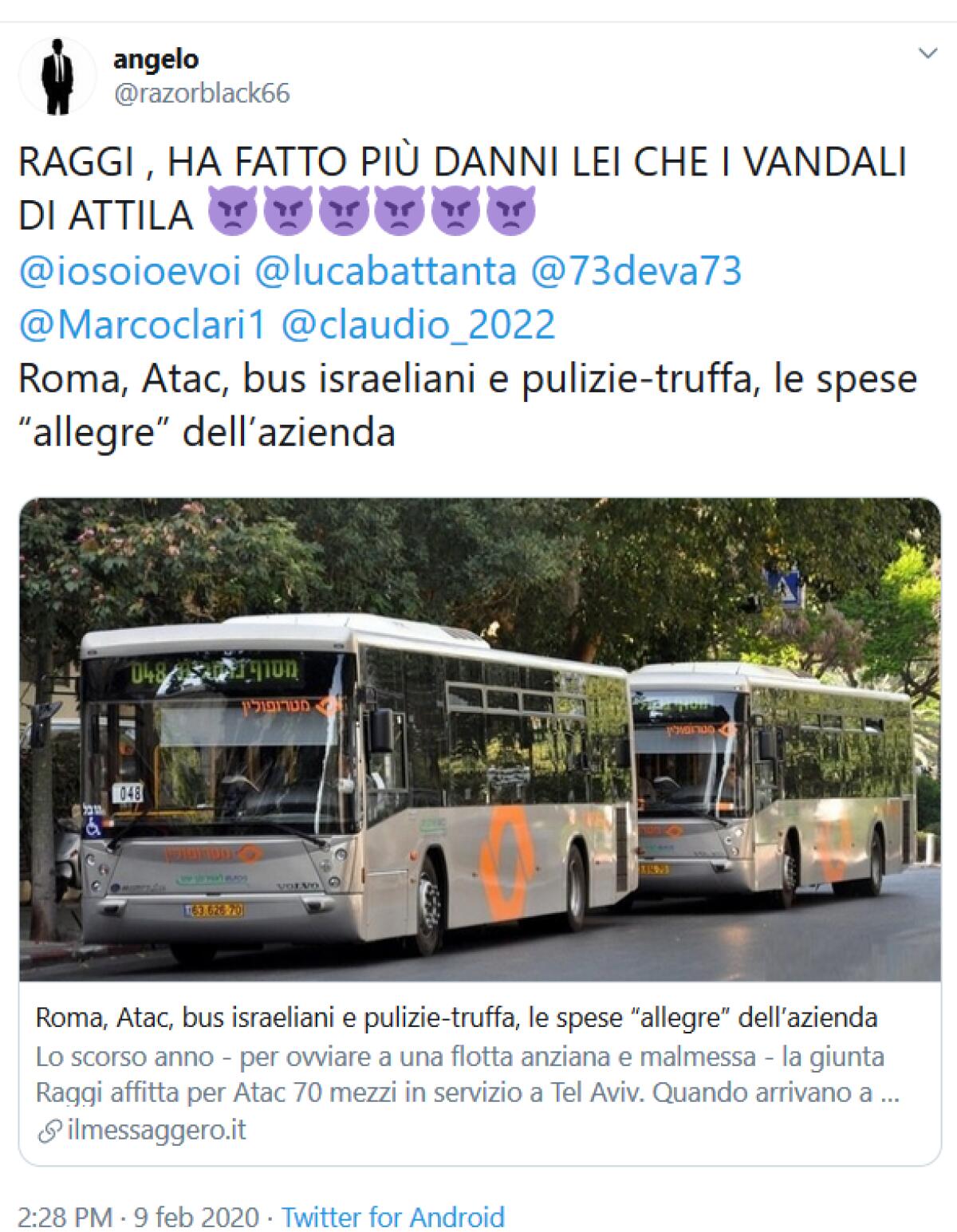 Situazione del trasporto pubblico di Roma di lunedì 10 febbraio - 