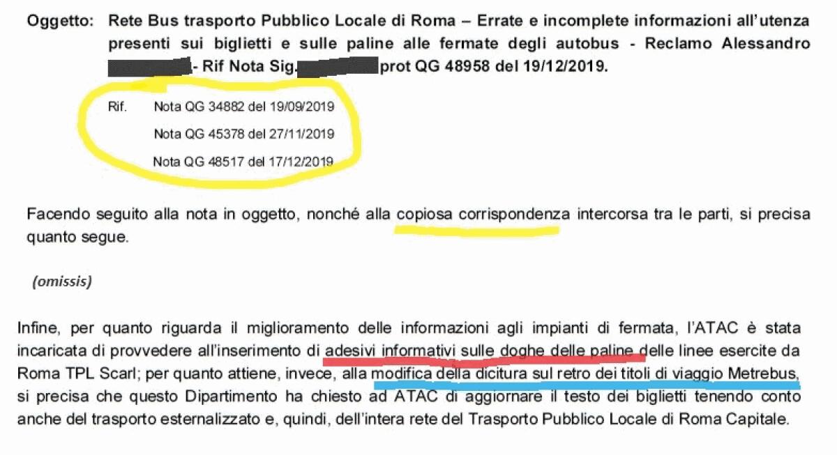 Alle fermate verrà specificato se il bus è di Atac o di Roma Tpl - 