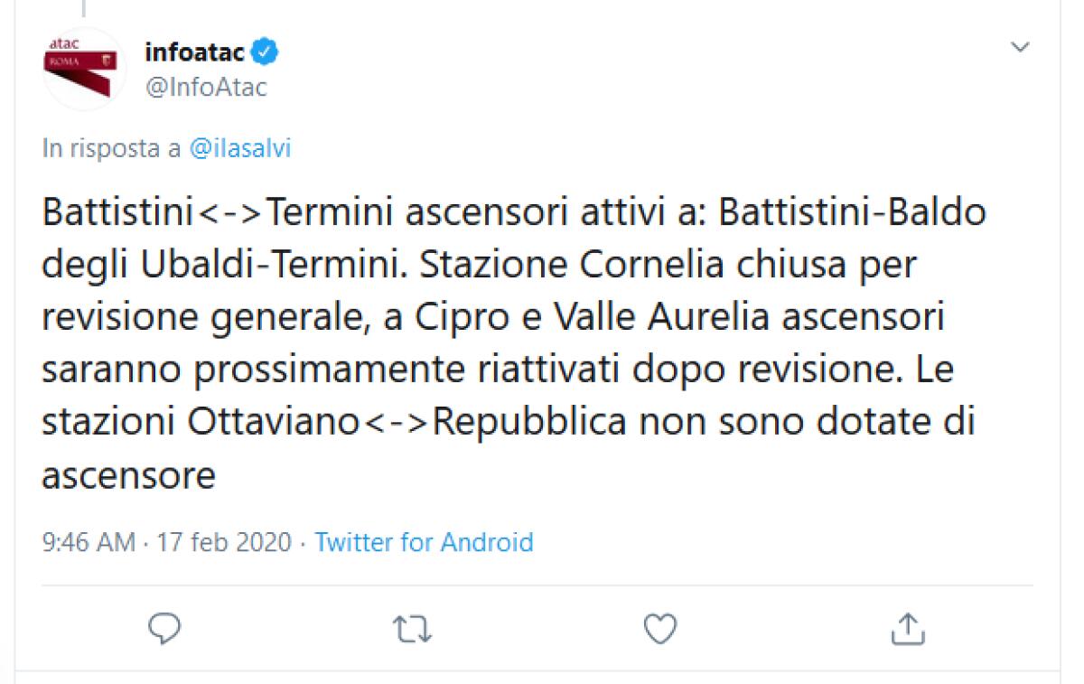 Situazione del trasporto pubblico di Roma di lunedì 17 febbraio - 