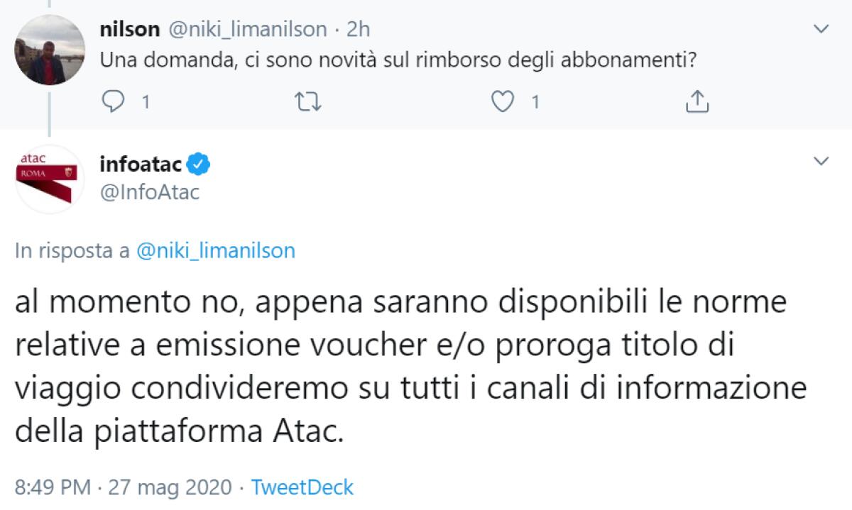 Atm e Atac, rimborso abbonamenti mezzi pubblici: due ipotesi - 