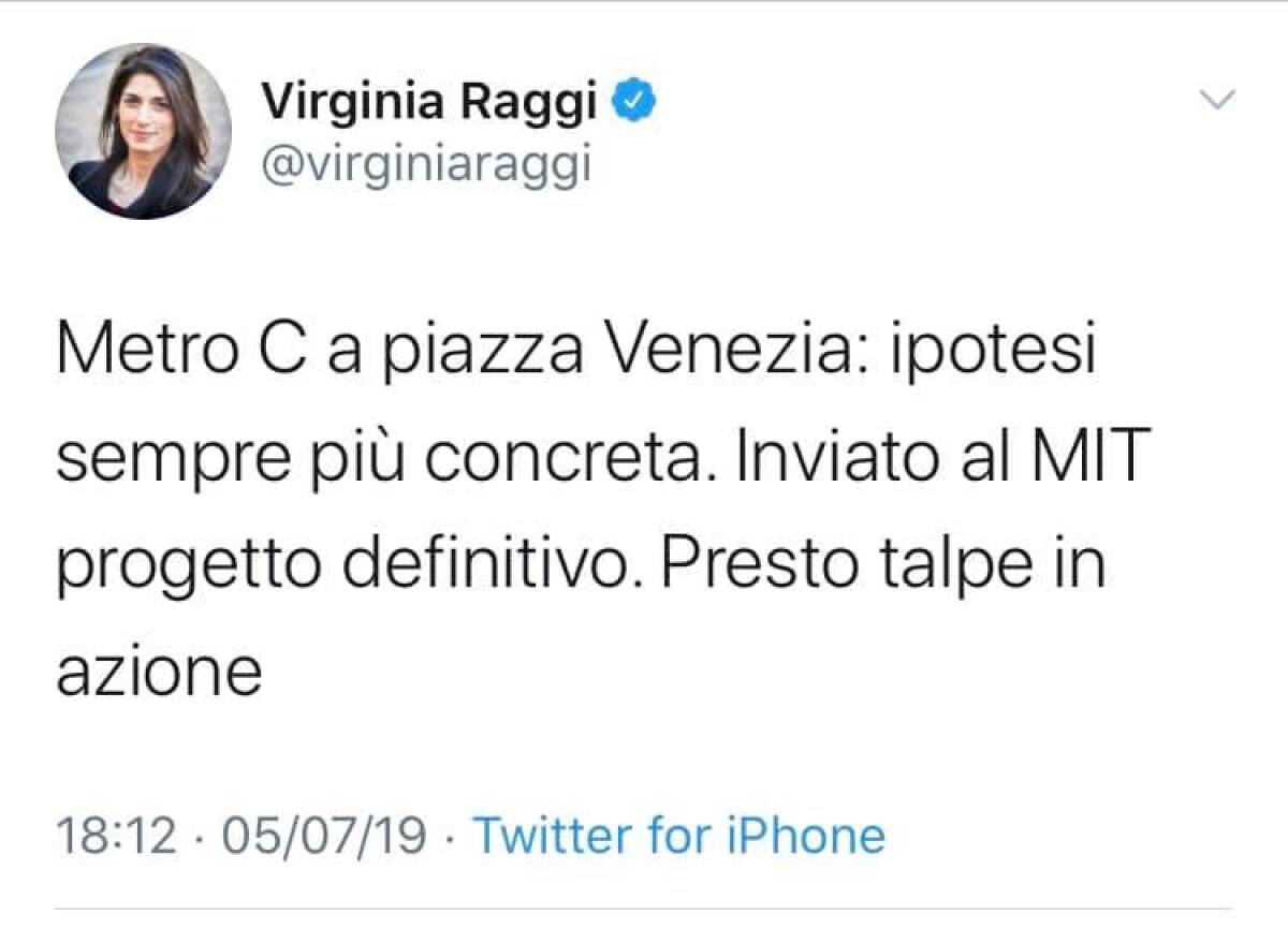 Metro C: Il significato di "presto" per la Sindaca Raggi - 