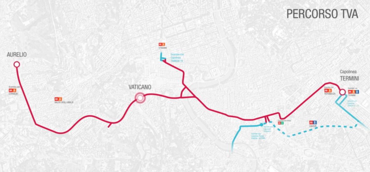Ecco il percorso del tram da Termini al Vaticano - 