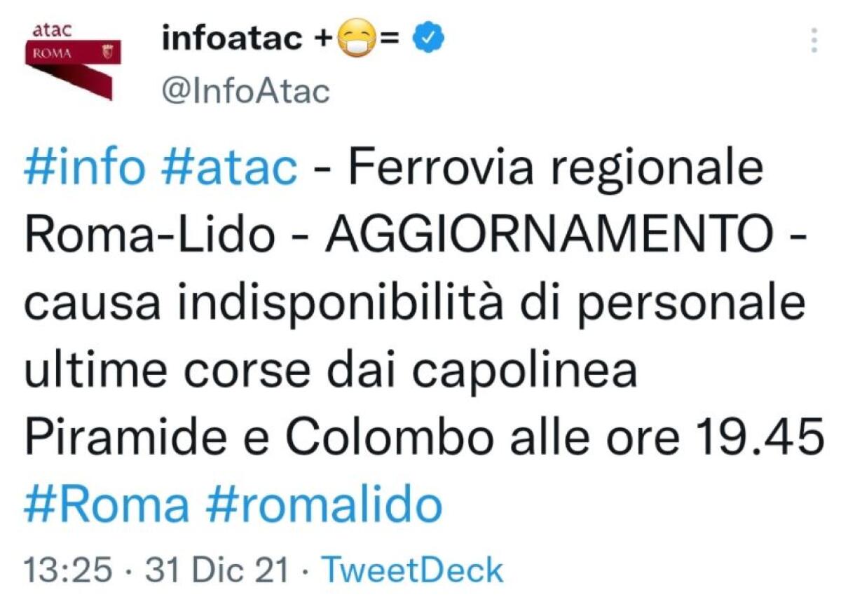 Roma-Lido: Regalo di fine anno - 