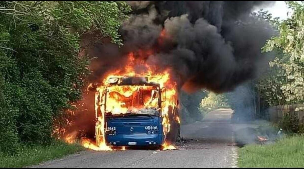 Flambus: un bus Cotral a fuoco nel reatino - 