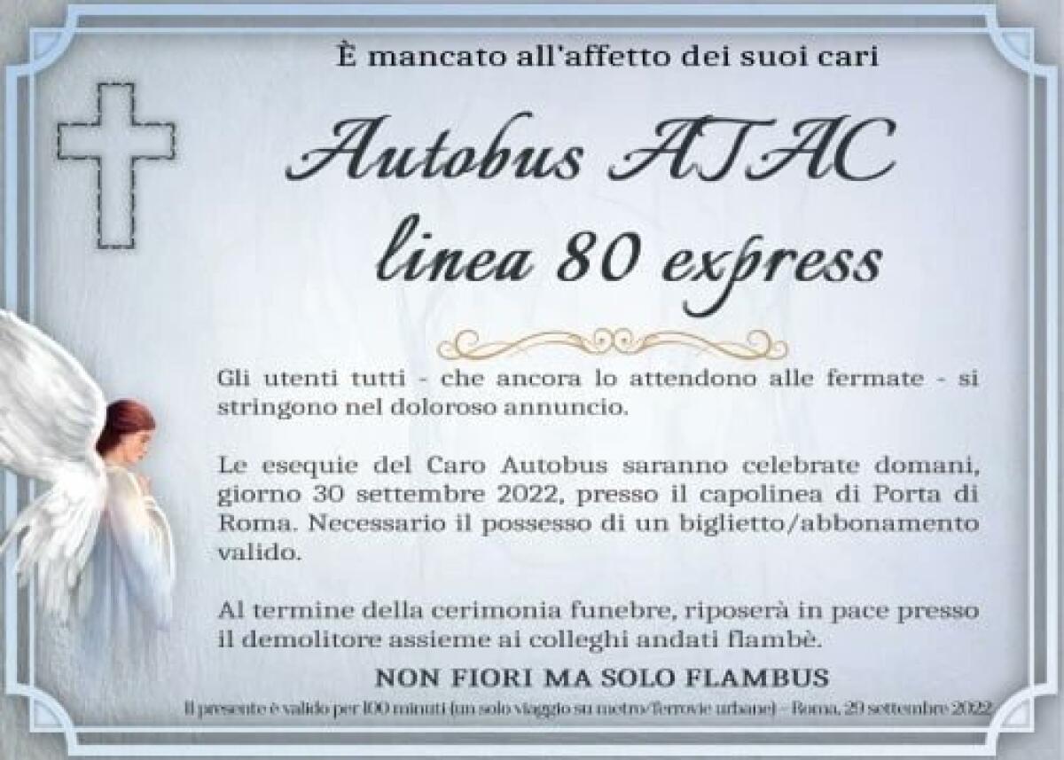 Per chi volesse partecipare alle esequie del povero autobus - 