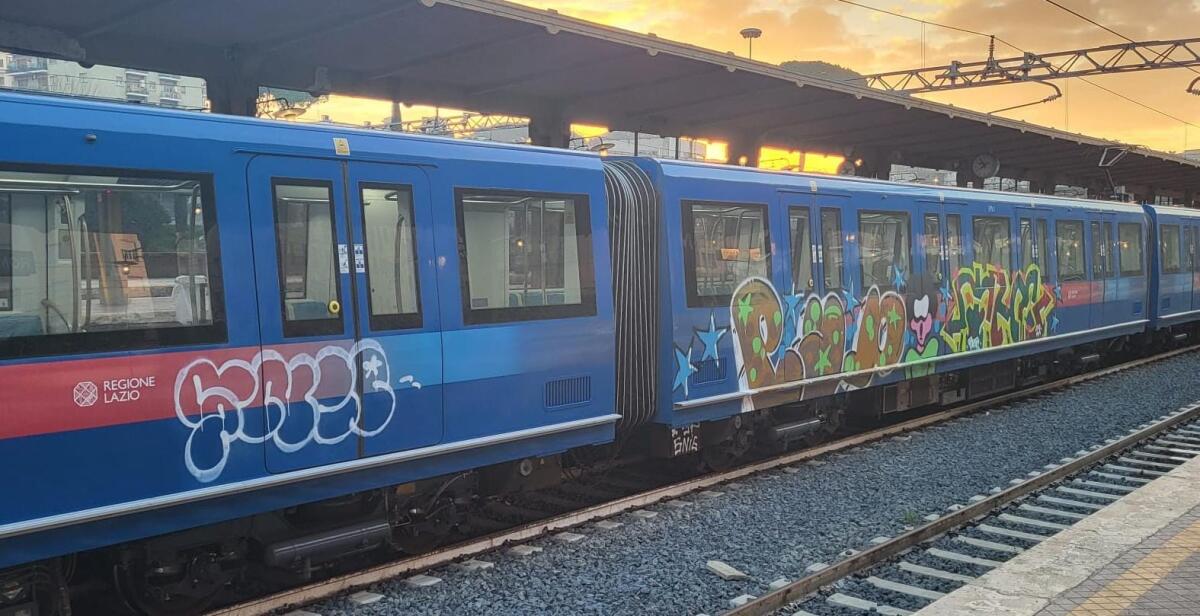 Roma-Lido: treno appena revisionato già pieno di graffiti - 