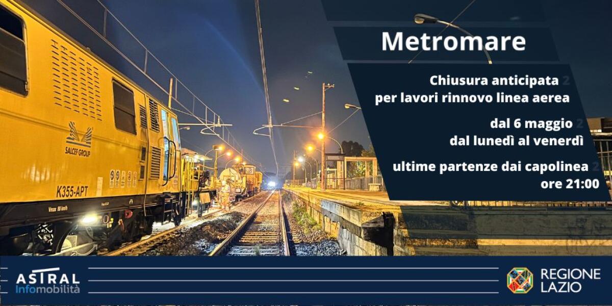 Roma-Lido: slittano i lavori di manutenzione. Dal 6 maggio chiusura alle 21 - 