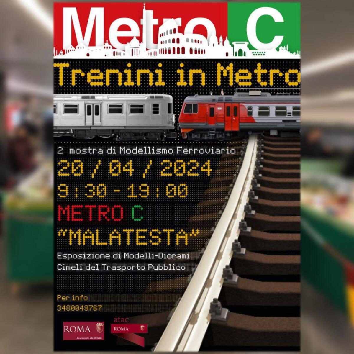 Metro C: sabato 20 aprile a Malatesta c'è la mostra "Trenini in Metro" - 