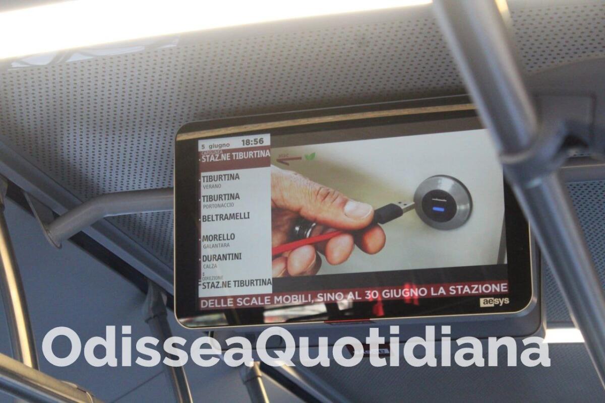 Atac: partono i test ai televisori interni su alcuni bus - 