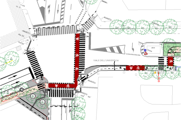 planimetria ciclabile Termini-Università