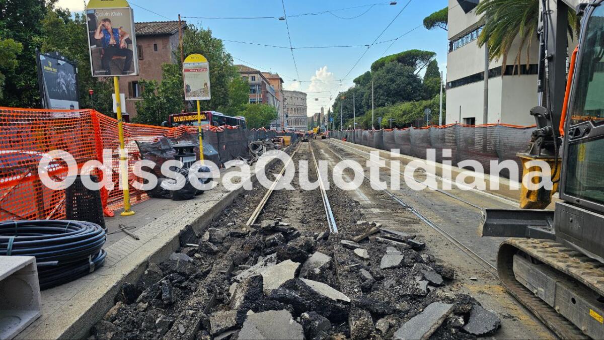 Rete tram: proseguono i lavori su via Labicana - 