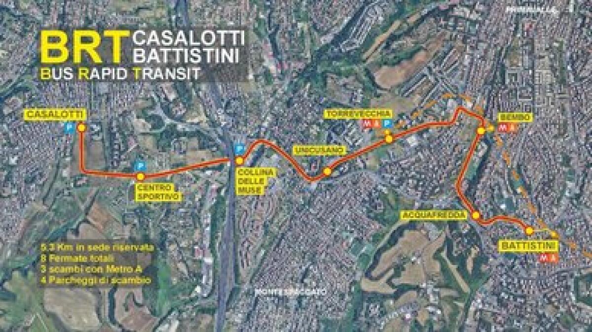 Casalotti: un possibile tracciato per il Bus Rapid Transit - 