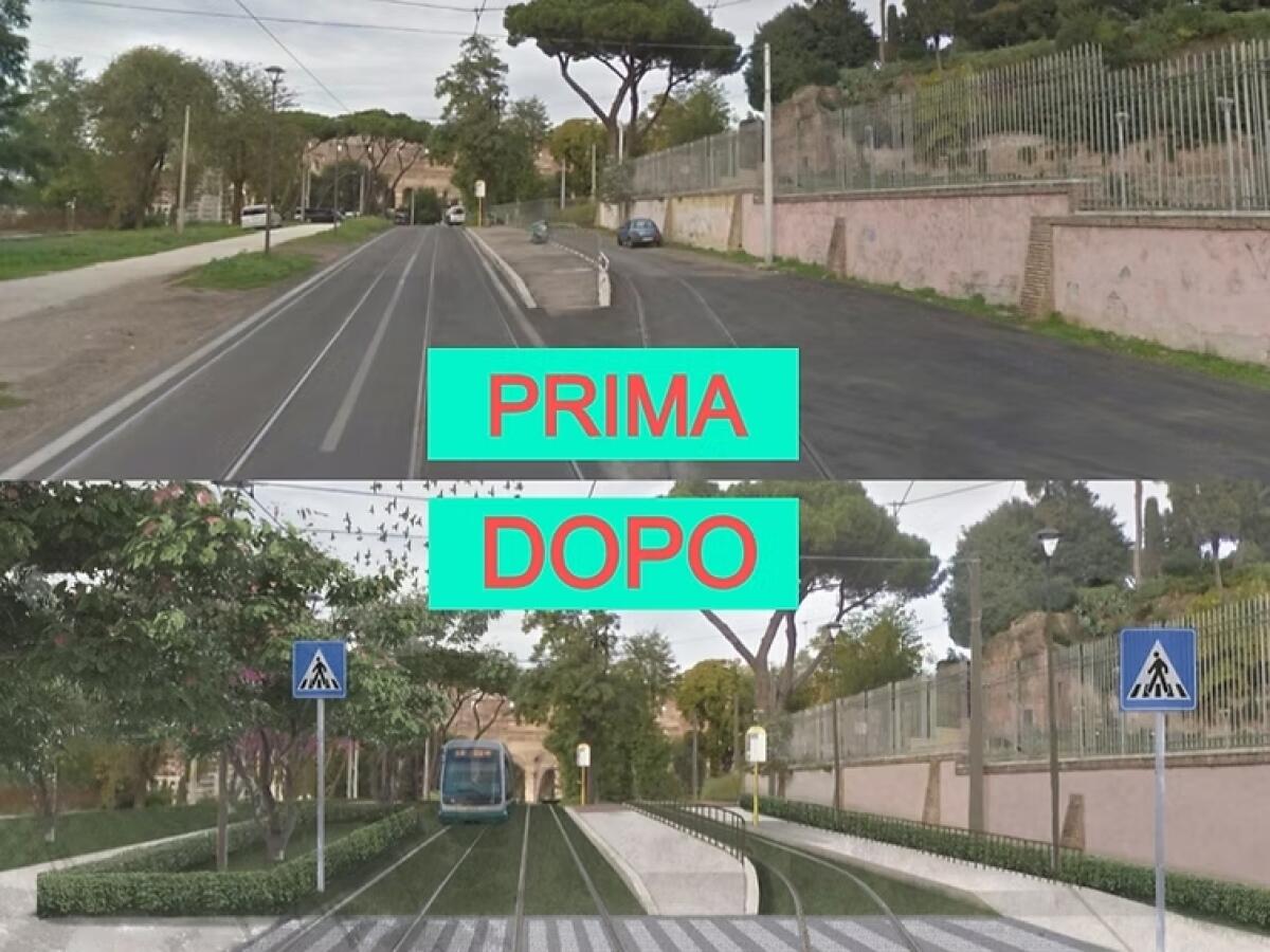 Tram: col parco del Celio il binario del 3 sarà rinverdito - 