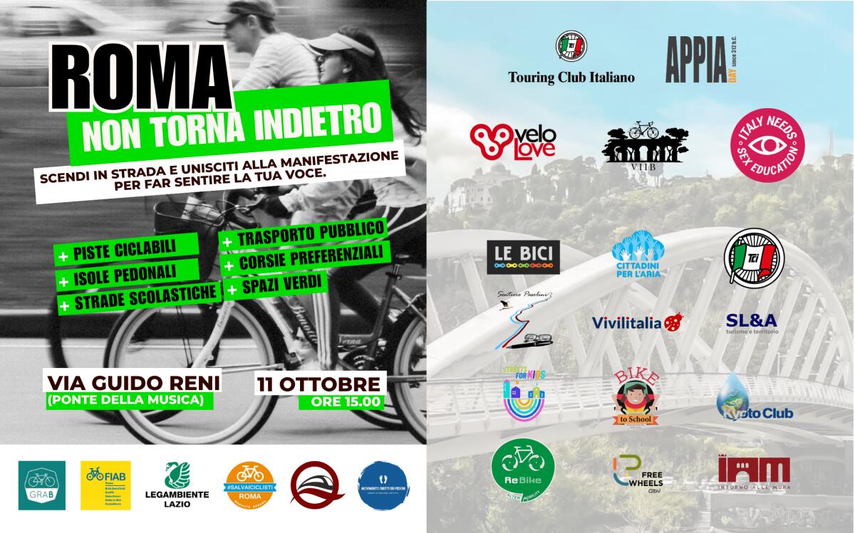 Roma non torna indietro: manifestazione per il GRAB e il tratto in via Guido Reni - 