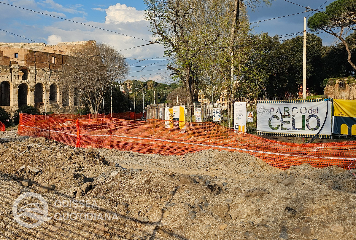 Tram: gli infiniti lavori al Parco del Celio - 
