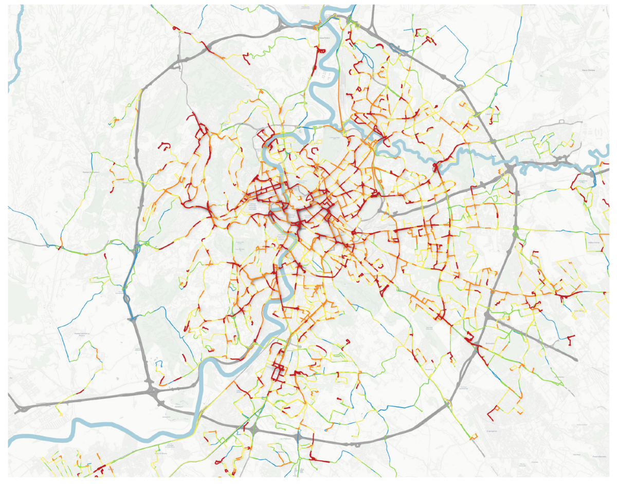 Velocità degli autobus nelle strade romane